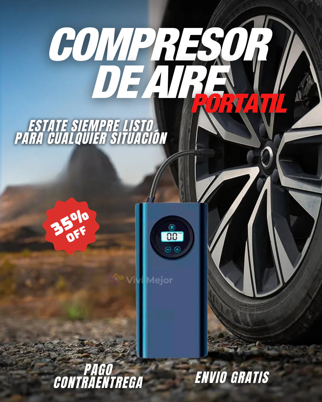 Potente Compresor de Aire Portatil / 35% OFF